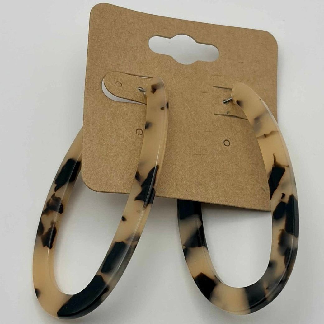Other Brown & Cream Oval Earrings Size ONE SIZE - 1 Thumbnail