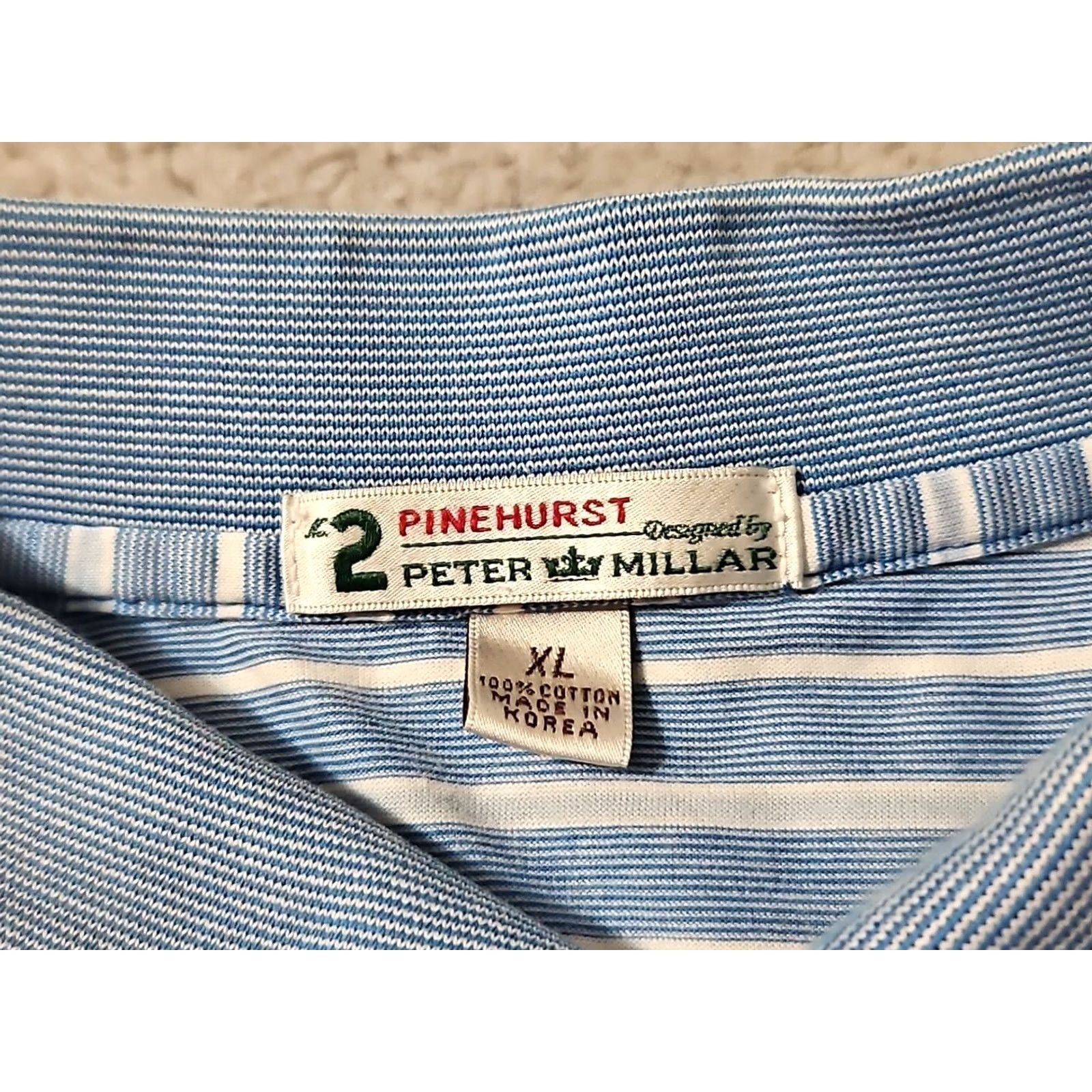 Peter Millar Peter Millar Polo Shirt XL Blue Striped Golf Mens Size US XL / EU 56 / 4 - 4 Thumbnail