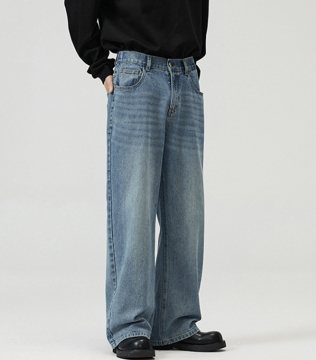 Japanese Brand × Jean Washed distressed straight loose baggy jeans Size US 32 / EU 48 - 6 Thumbnail