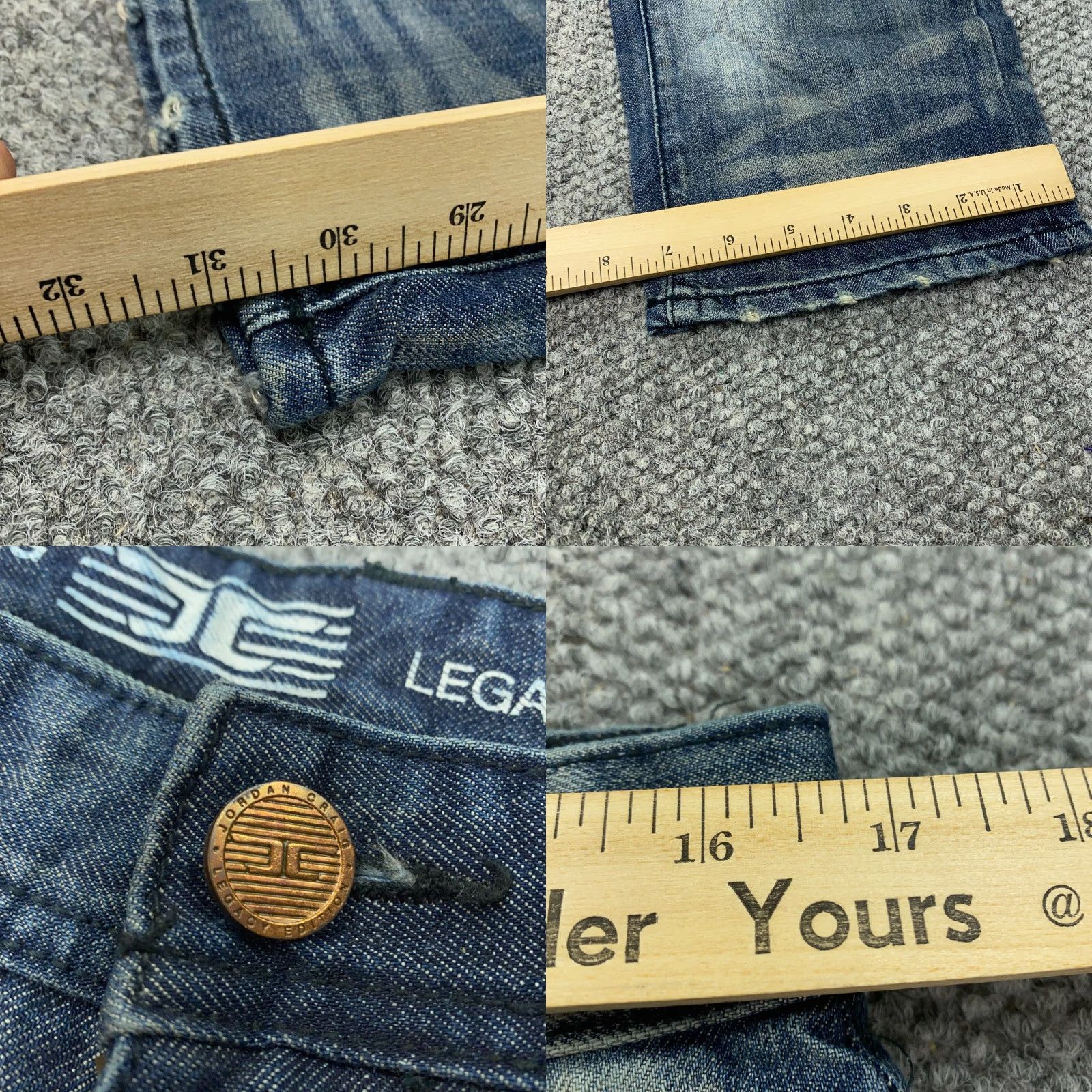 Jordan Craig Raphael Jeans Men's 32x32 Blue Distressed Straight Denim