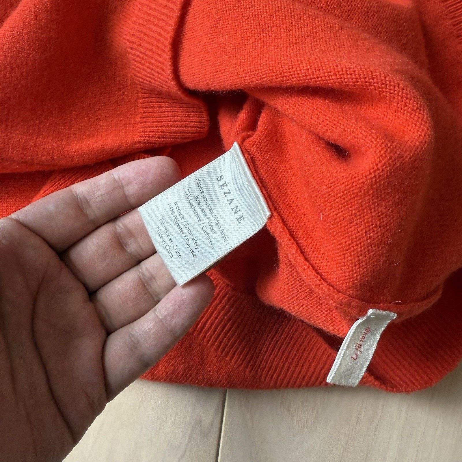 Sezane Sezane Janelle Sweater Women's Small Red Wool Cashmere Glam Size S / US 4 / IT 40 - 7 Thumbnail