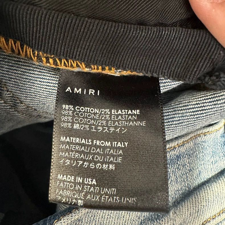 Amiri Amiri washed double knee distressed blue jeans Size US 32 / EU 48 - 4 Thumbnail