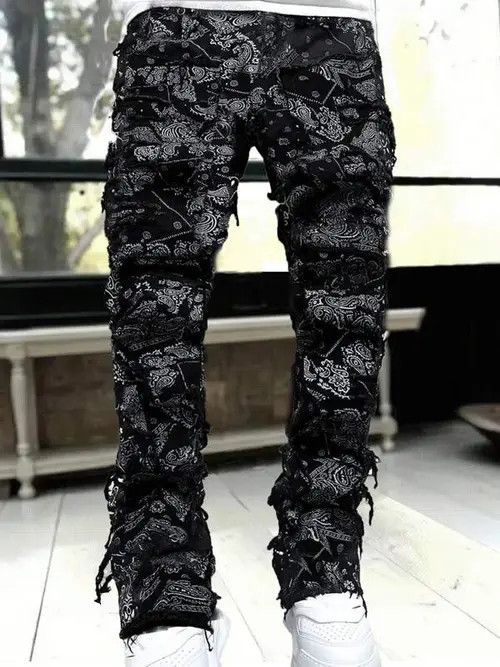 Japanese Brand × Vintage Washed Stacked Distressed Ripped Skinny Jeans Size US 34 / EU 50 - 1 Thumbnail