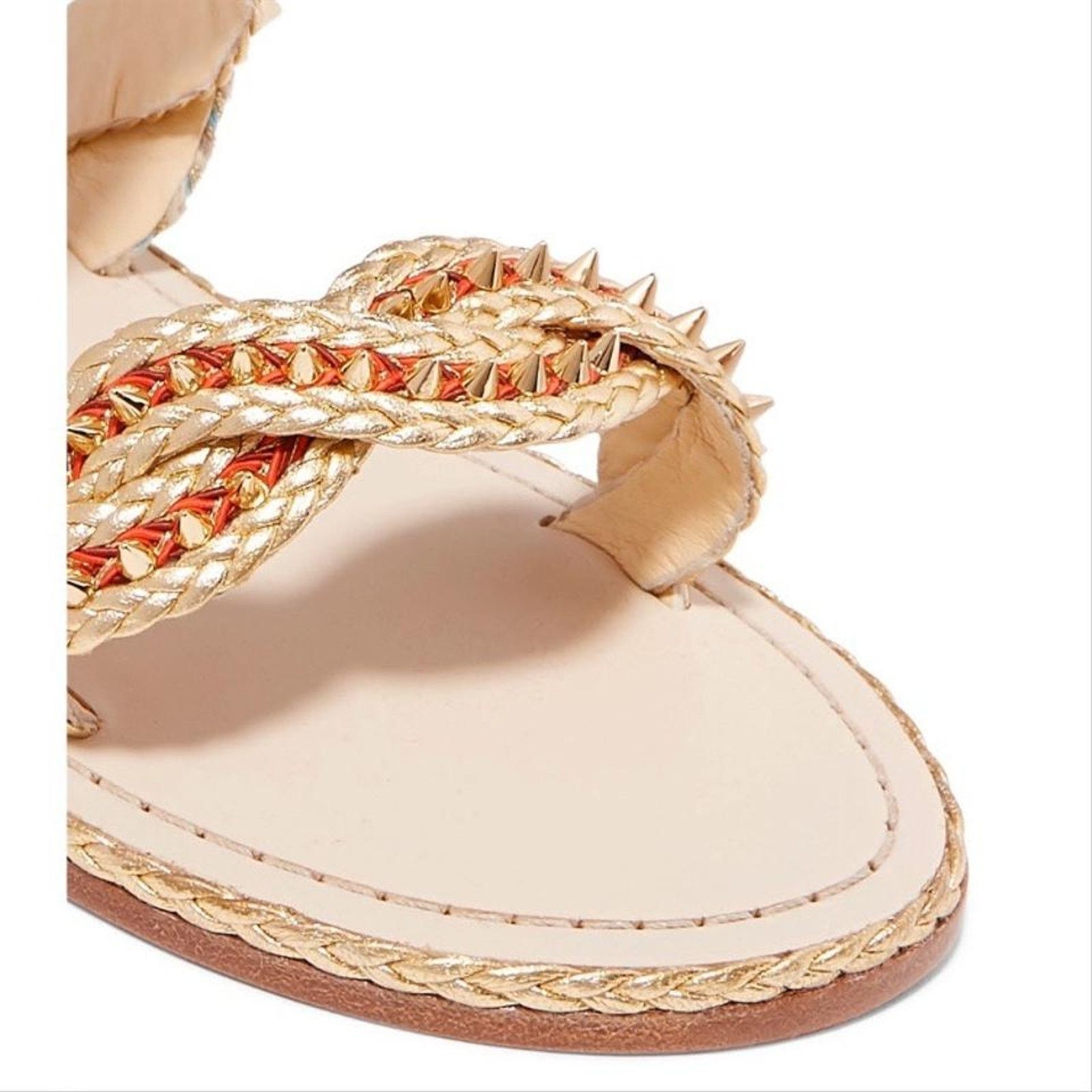 Christian Louboutin CHRISTIAN LOUBOUTIN studded braided metallic leather sandals Size US 7 / IT 37 - 5 Thumbnail