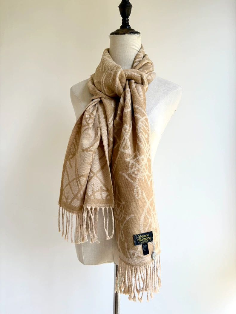 Vivienne Westwood Vivienne Westwood A Saturn scarf with a beige double-sided Size ONE SIZE - 5 Thumbnail