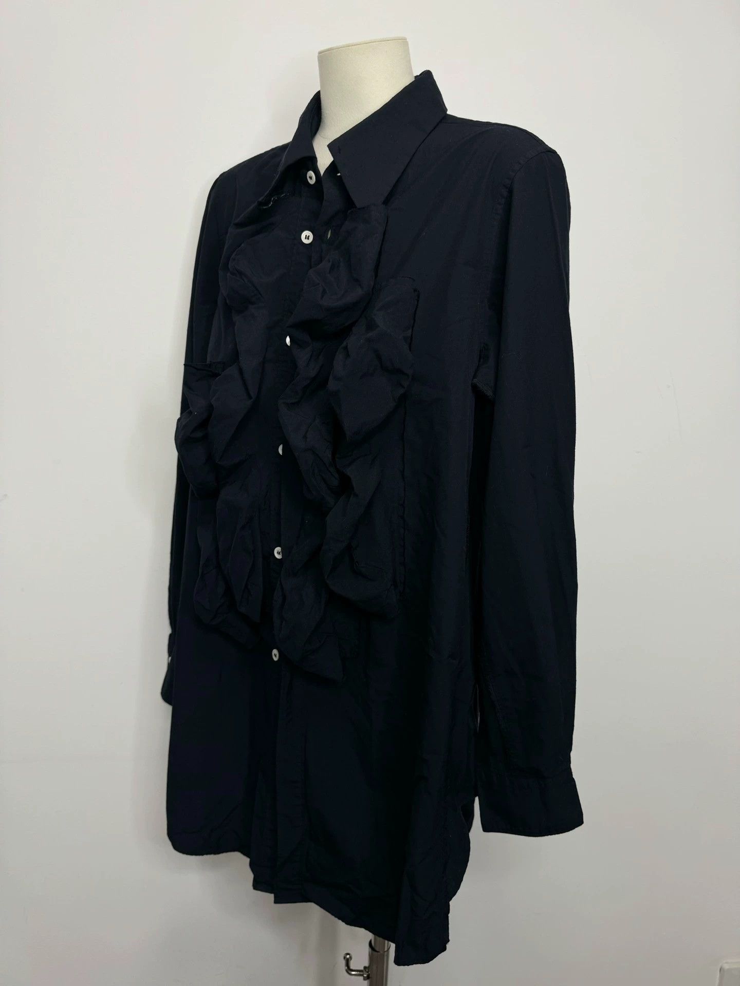 Comme des Garcons CDG 3D Floral Ruched Chest Wide Hem Shirt M Size US M / EU 48-50 / 2 - 4 Thumbnail