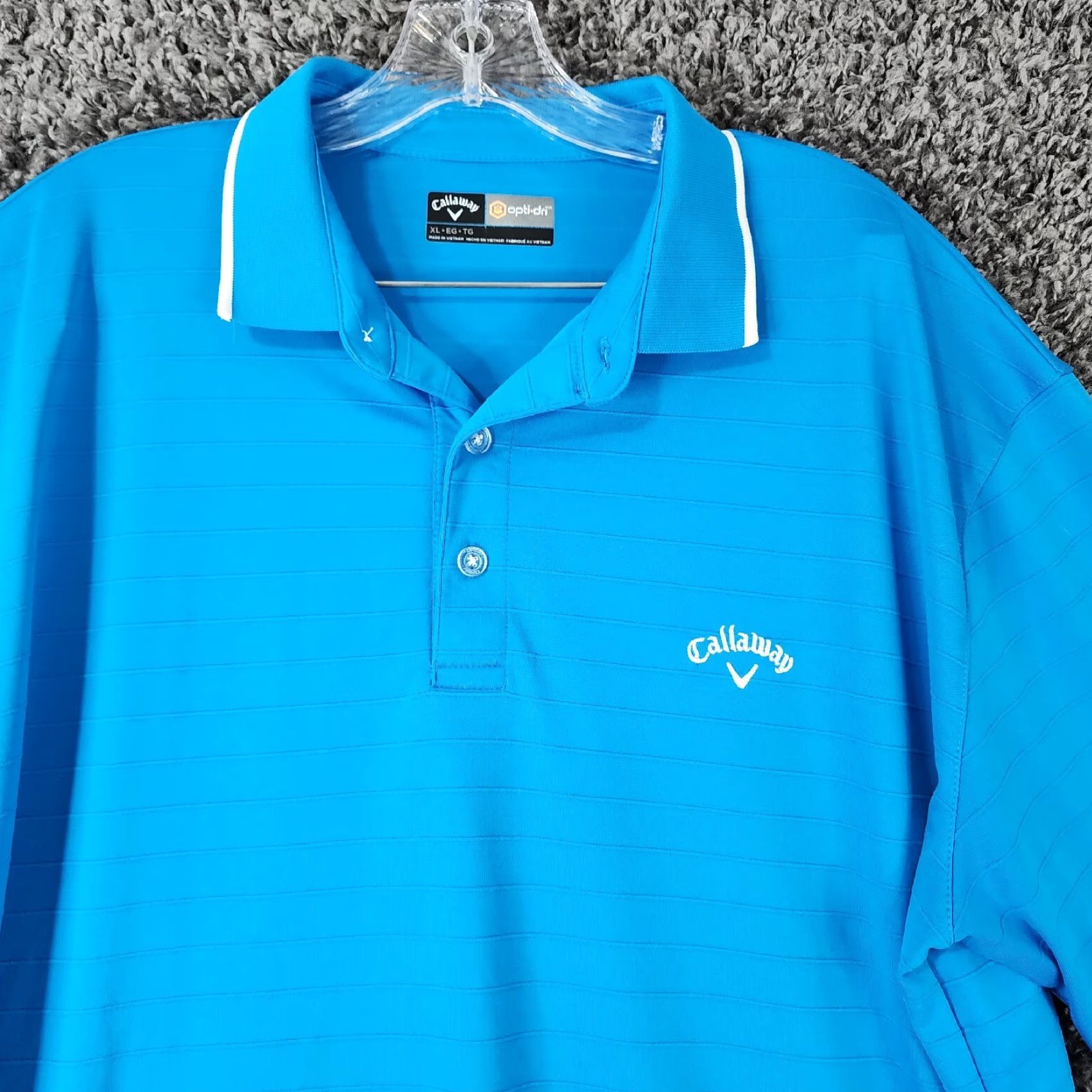 Callaway CALLAWAY Opti-Dri Blue Striped Golf Polo Short Sleeve Adult XL Mens Size US XL / EU 56 / 4 - 3 Thumbnail