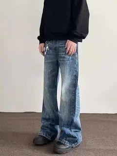 Japanese Brand VIBE High street lightning crackle micro-flared jeans Size US 32 / EU 48 - 6 Thumbnail