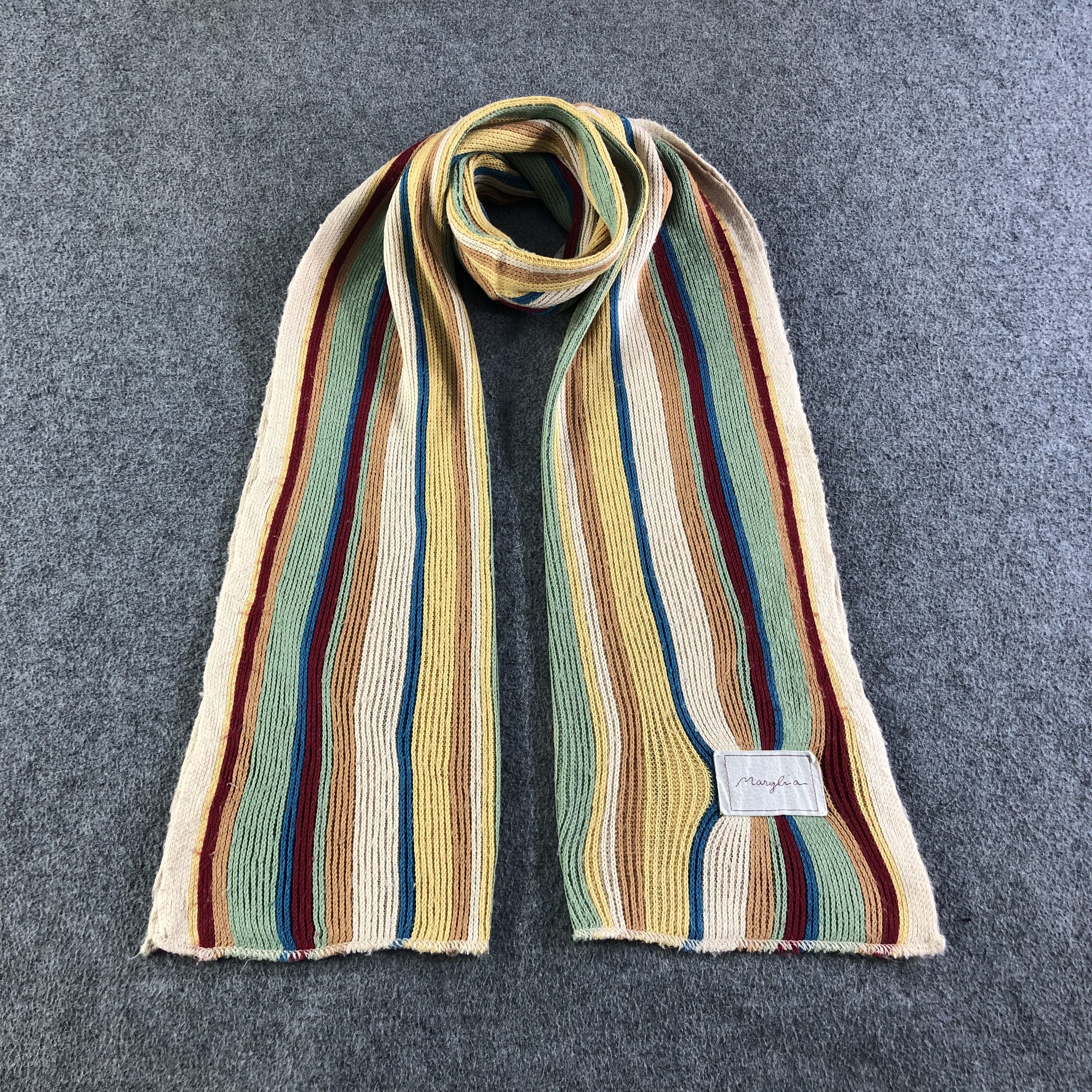 Vintage Marylia Striped Knit Wool Scarf Muffler V1884 Size ONE SIZE - 1 Thumbnail