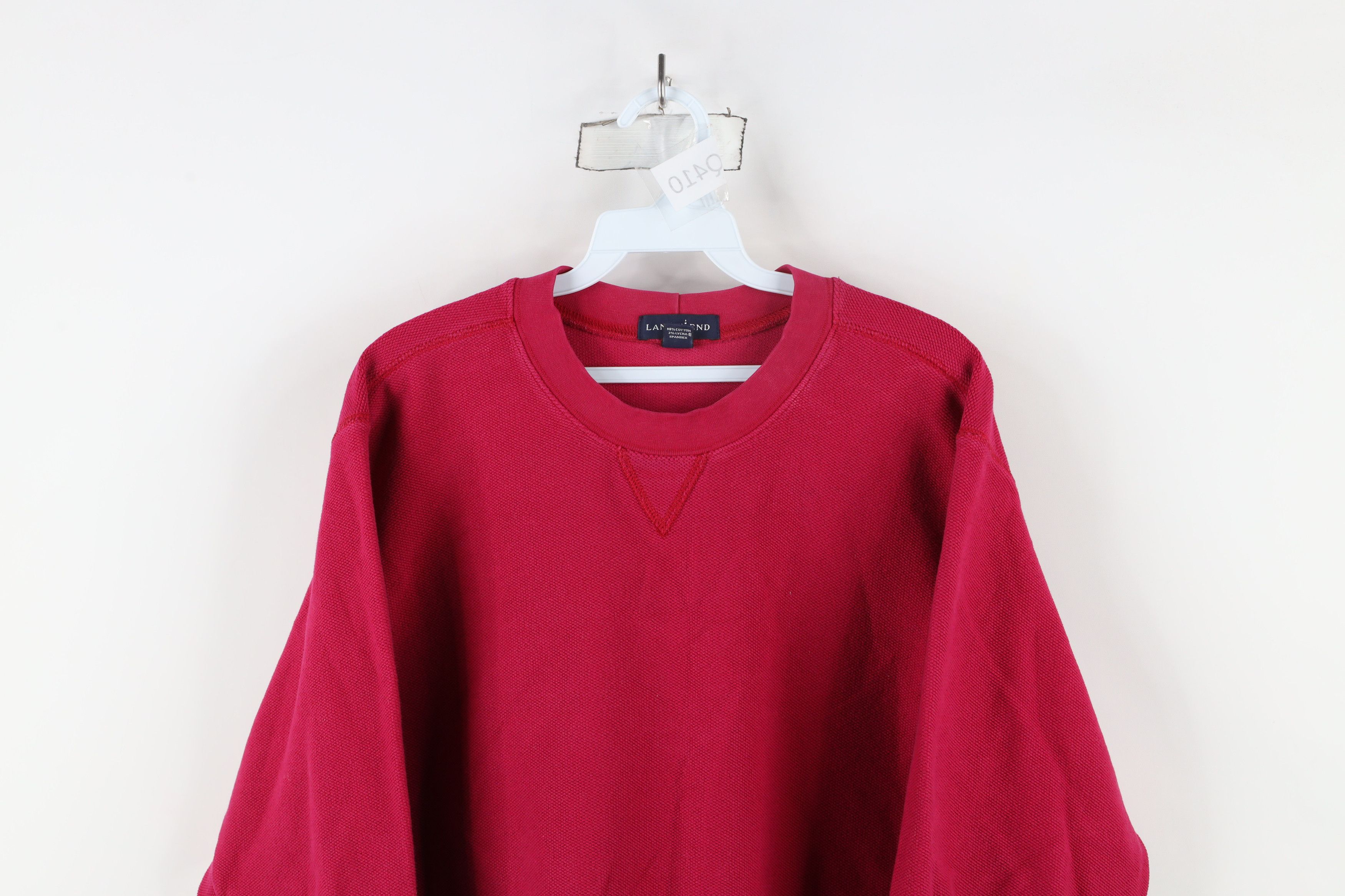 Lands' End × Vintage Vintage 90s Lands End Heavy Tight Weave Knit Sweater Pink Size US M / EU 48-50 / 2 - 2 Thumbnail