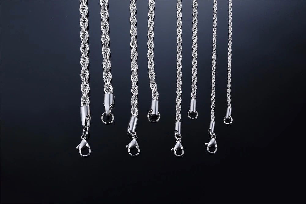 Jewelry × Vintage Men Ropes Long Necklace Stainless Steel Size ONE SIZE - 7 Thumbnail