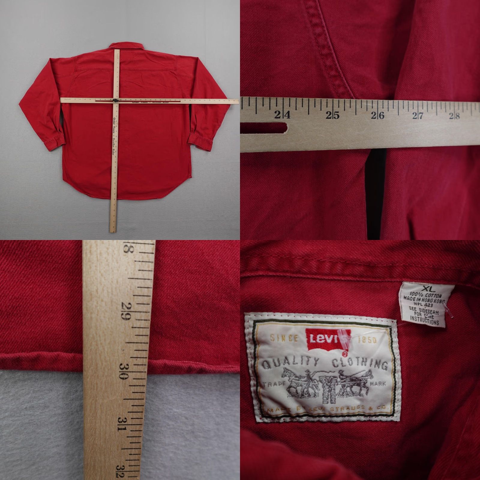Levi's VINTAGE Levi's Shirt Mens XL Red Tab Twill Button-Up Long Sleeve 90s Outdoors Casual Mens XL Red Tab Cotton Button-Up Shirt Size US XL / EU 56 / 4 - 8 Thumbnail