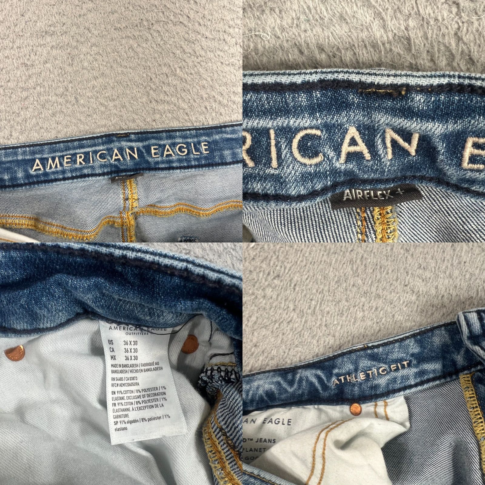 American Eagle Outfitters American Eagle Outfitters Jeans Men 36x30 Athletic Straight Denim Blue Medium Wash Size US 38 / EU 54 - 8 Thumbnail