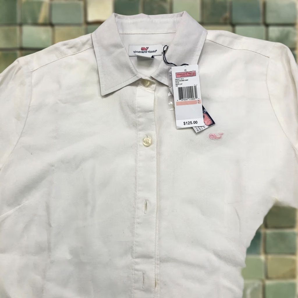 Vineyard Vines VINEYARD VINES Shirt Women's 2 Button Long Sleeve 100% Cotton White Shirt Button-Up Casual All Seasons Womens Size XS / US 0-2 / IT 36-38 - 1 Thumbnail