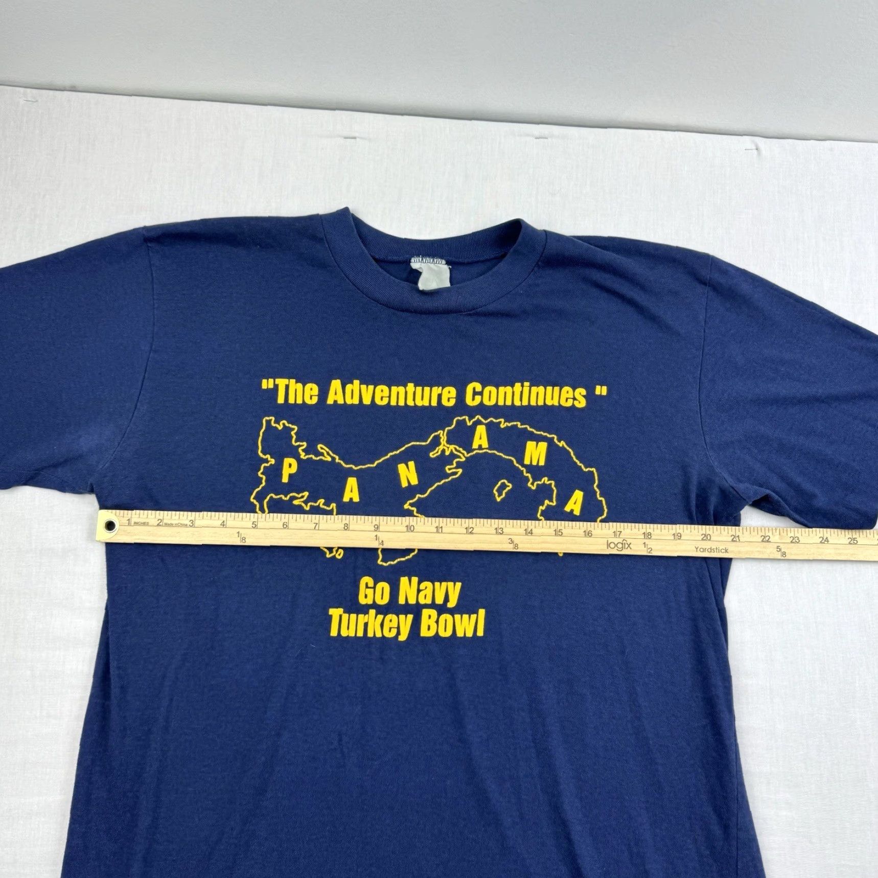 Vintage VINTAGE Turkey Bowl Navy Shirt Adult Large Blue Panama Sports Football 80s 90s Size US L / EU 52-54 / 3 - 7 Thumbnail