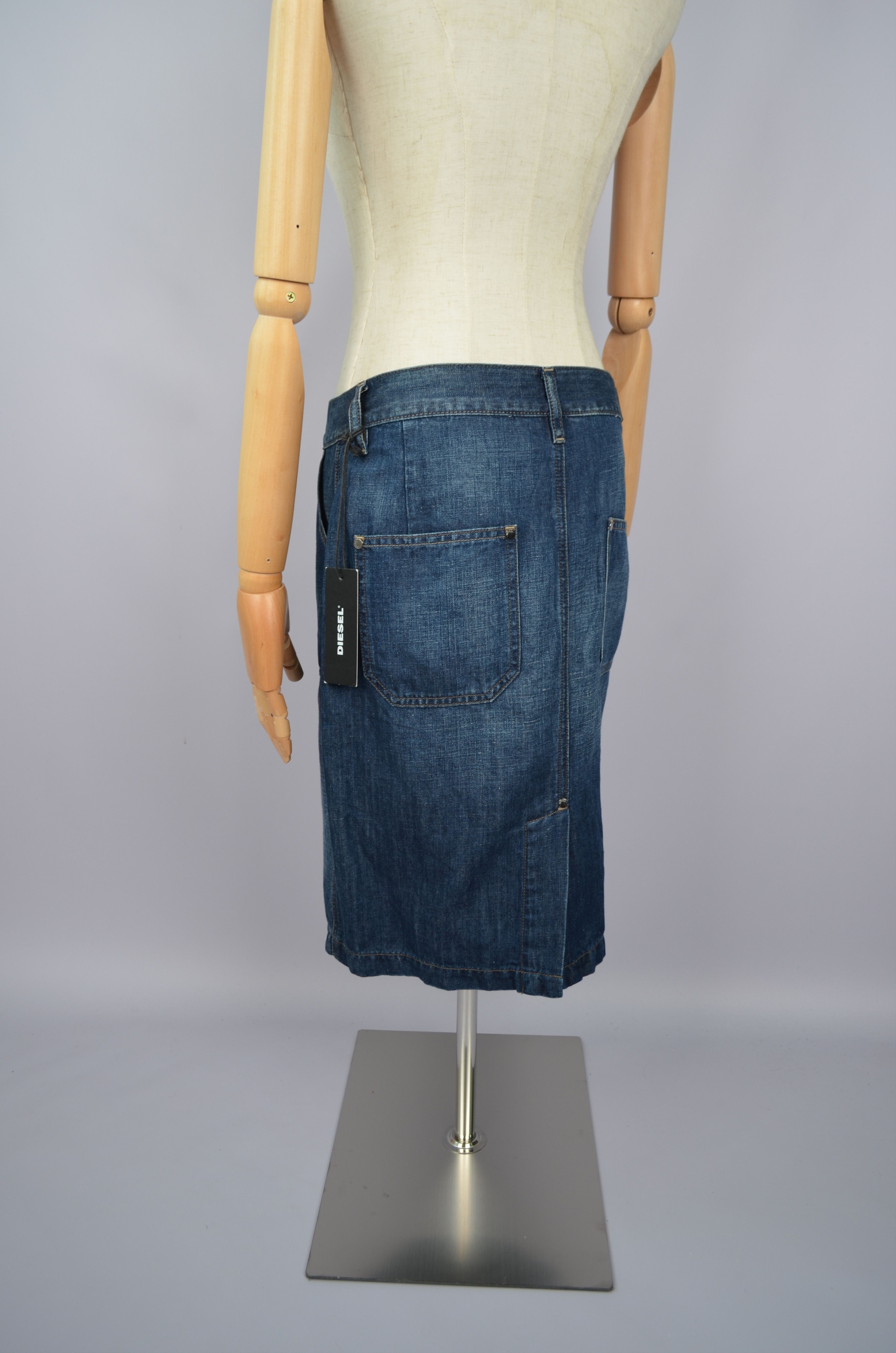 Designer × Diesel Diesel Blue Denim Cotton/Linen Skirt Size W27 NWT Size 27" / US 4 / IT 40 - 15 Thumbnail