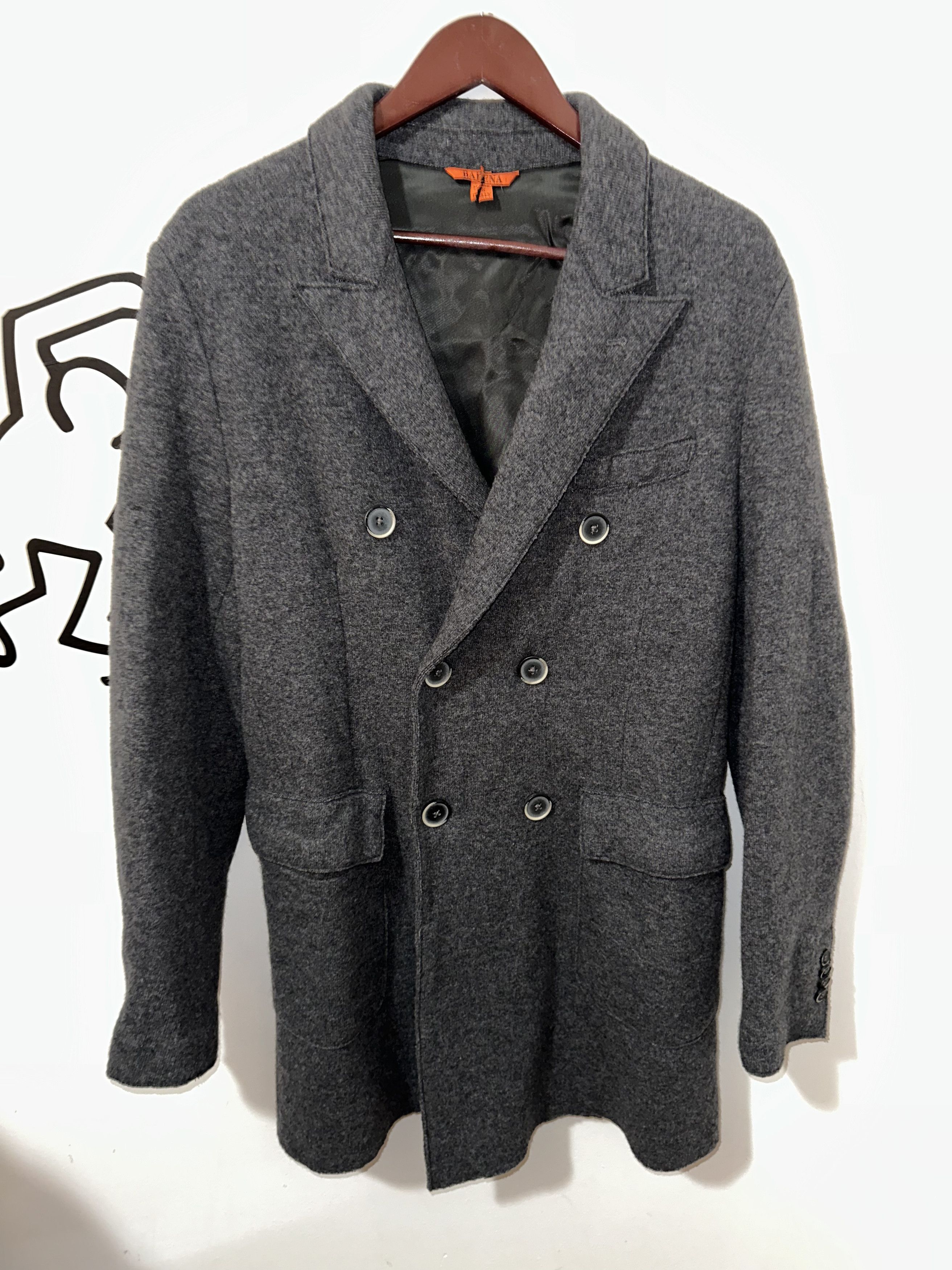 image of Men`s Barena Venezia Wool Polyester Gray Overcoat Size 48 in Grey, Men's