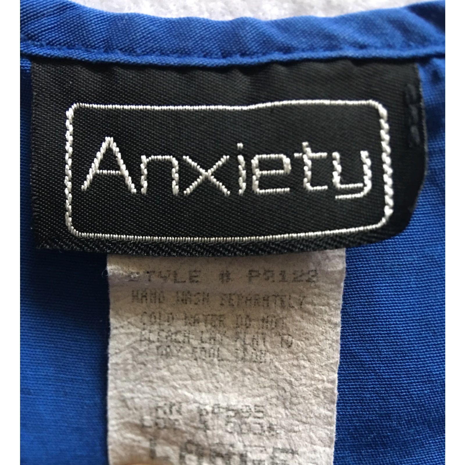 Vintage Anxiety Blue Tank Top Juniors Large Sleeveless Glitter Party/Cocktail Sleeveless Shirt Women Boys Girls Mens Size L / US 10 / IT 46 - 3 Thumbnail