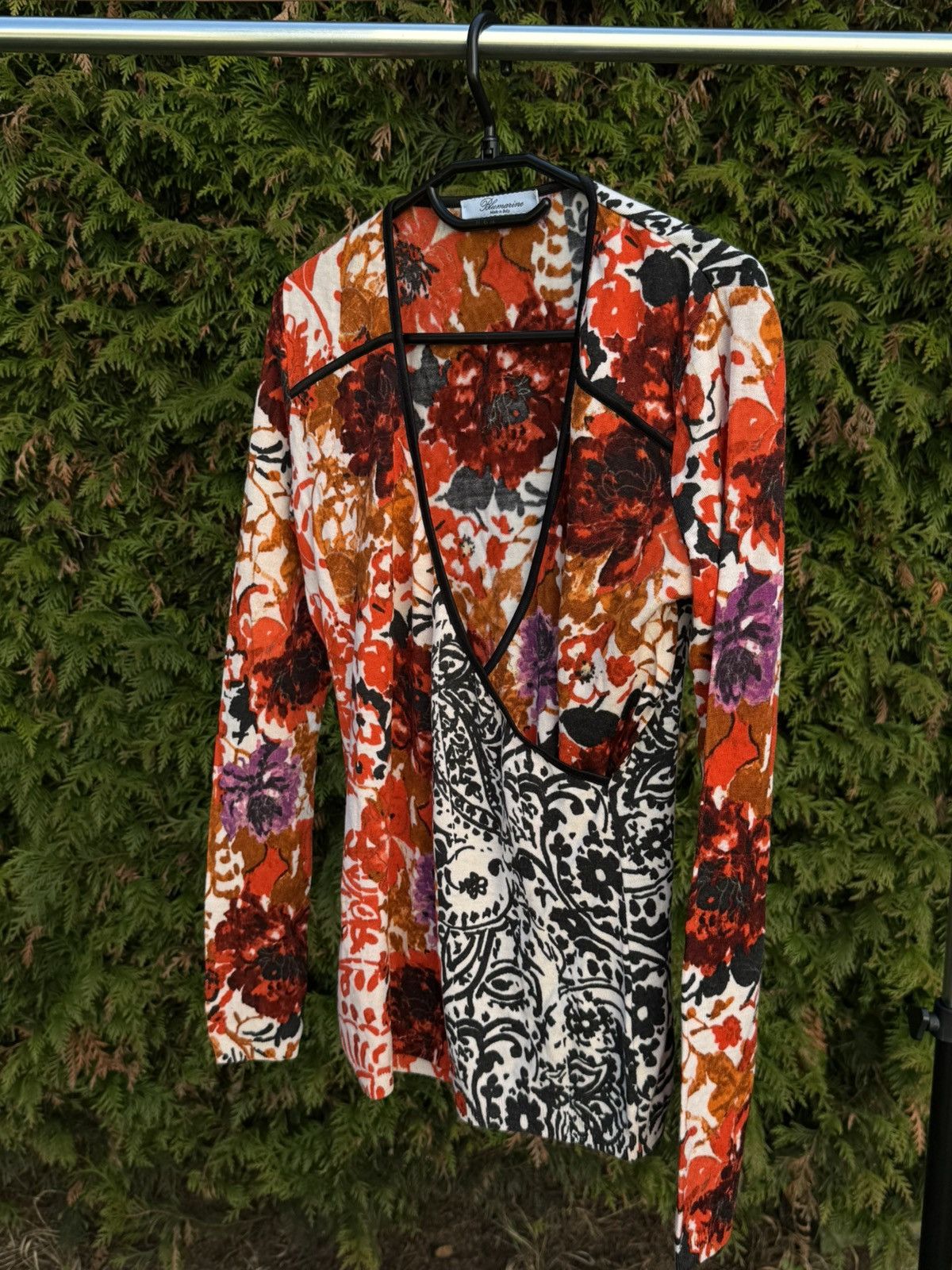Blumarine Blumarine Floral Wool Cardigan Size M / US 6-8 / IT 42-44 - 2 Thumbnail