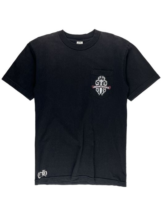 Chrome Hearts Chrome Hearts Floral Dagger Cracked Logo Pocket Tshirt ...