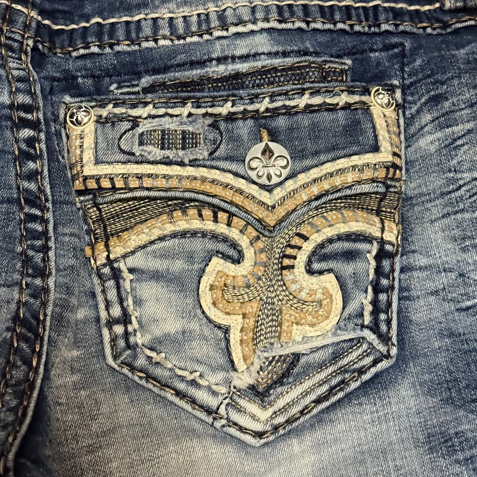 Rock Revival Rock Revival Womens Damyan Straight Jeans Size 30x30 Y2K Size 30" / US 8 / IT 44 - 4 Thumbnail