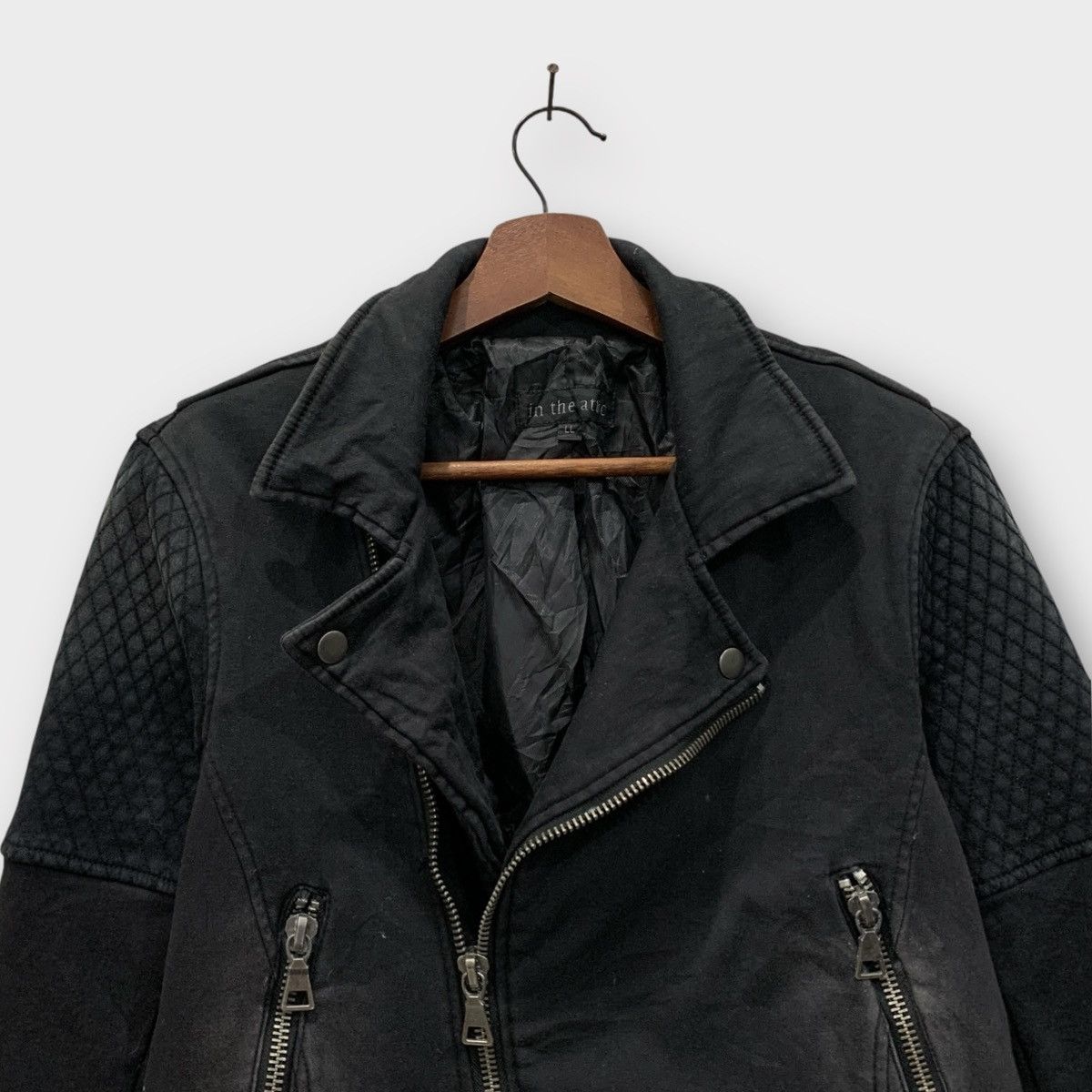 In The Attic IN THE ATTIC JAPAN BLACK WASHED BIKER JACKET DOUBLE COLLAR Size US S / EU 44-46 / 1 - 10 Thumbnail