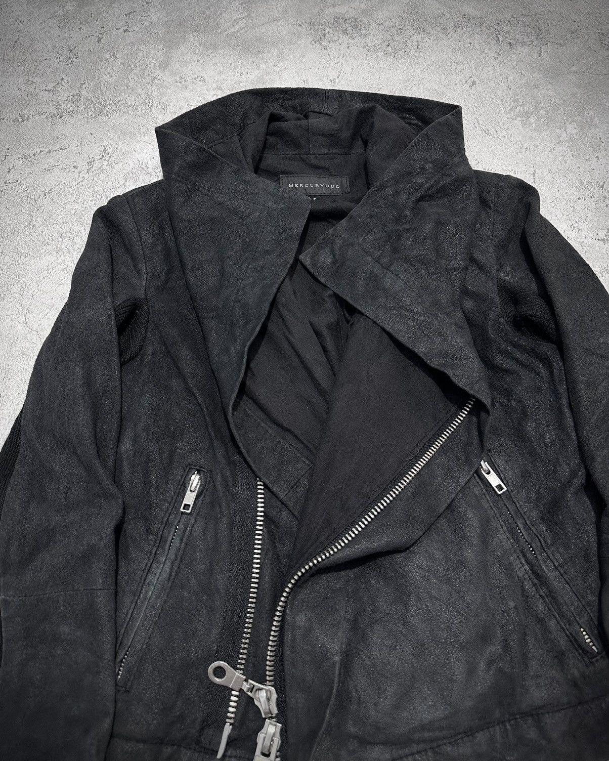 Japanese Brand Japanese Label Biker Asymmetric Jacket Rickowens Style Size US XS / EU 42 / 0 - 5 Thumbnail