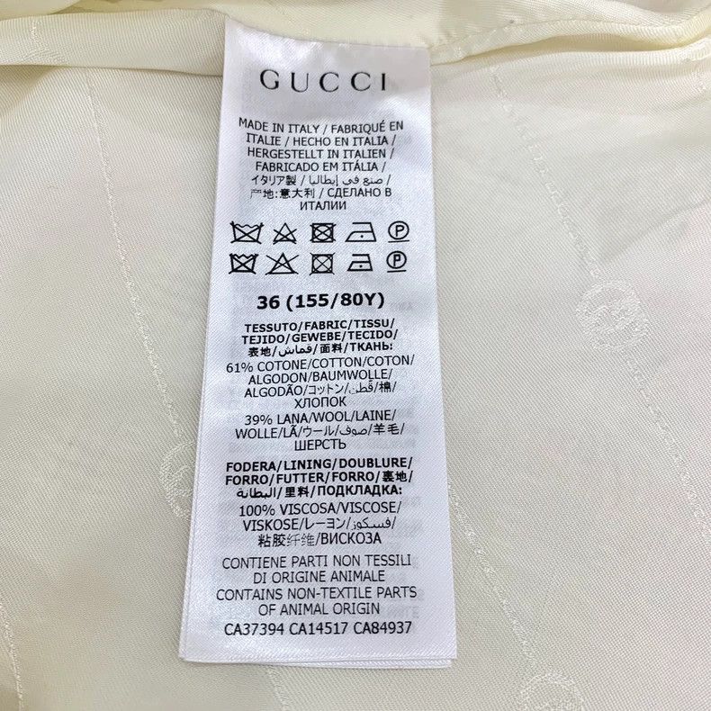 Gucci Gucci Size 36 Beige cotton mixed wool cloak jacket size 36 Size US XS / EU 42 / 0 - 6 Thumbnail