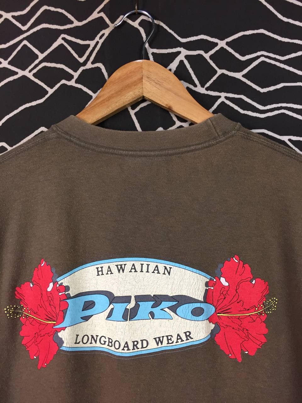 Vintage Vtg Piko Hawaiian Longboard Wear Tropical Floral Surf Tee Size US XL / EU 56 / 4 - 3 Thumbnail