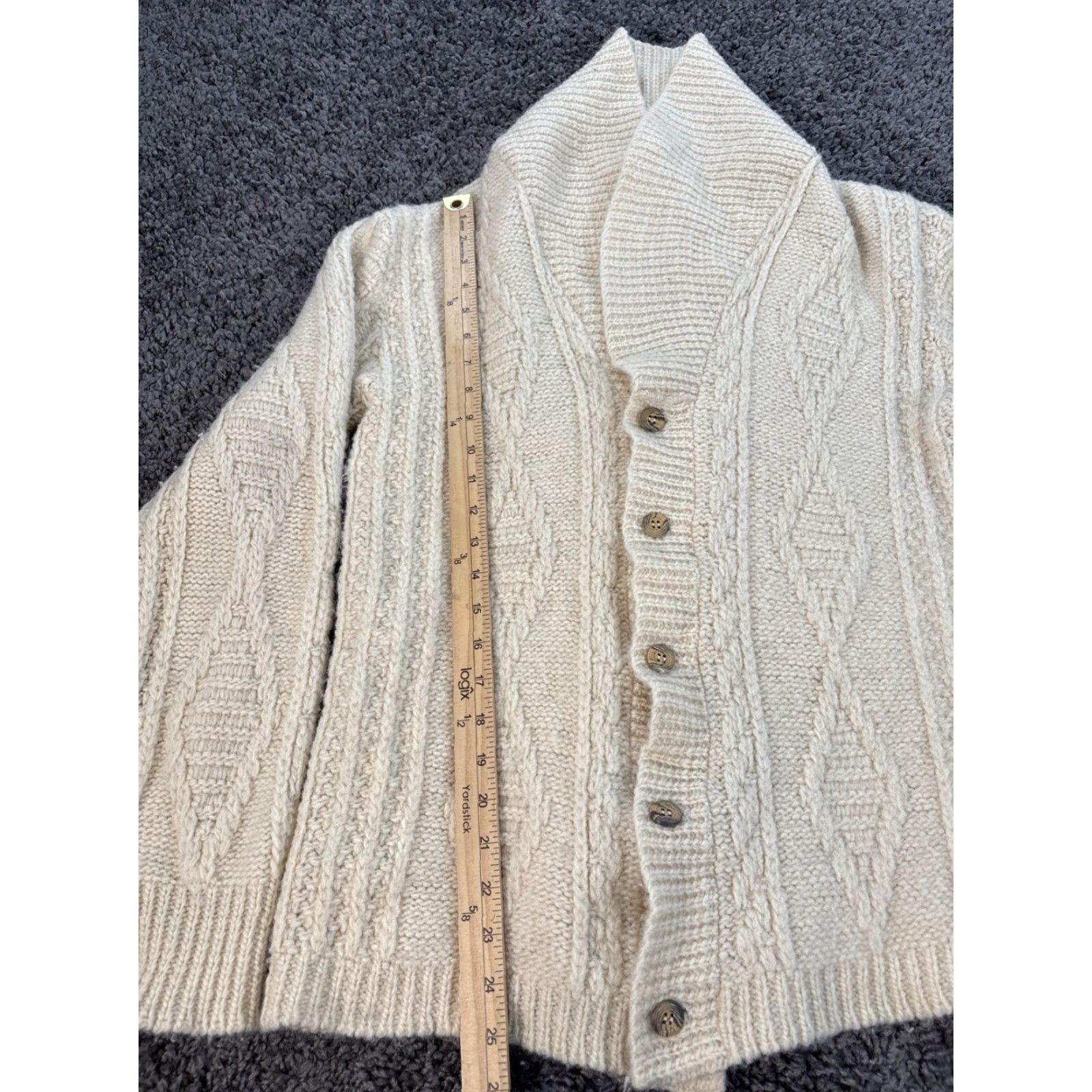 Pendleton VINTAGE Pendleton Cardigan Sweater Womens Large Ivory Shawl Chunky Knit Wool 70s L Womens Size L / US 10 / IT 46 - 2 Thumbnail