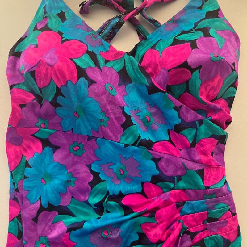 Designer Vintage Maxine of Hollywood Floral Swimsuit Size 18 Size XXL / US 16-18 / IT 52-54 - 3 Thumbnail