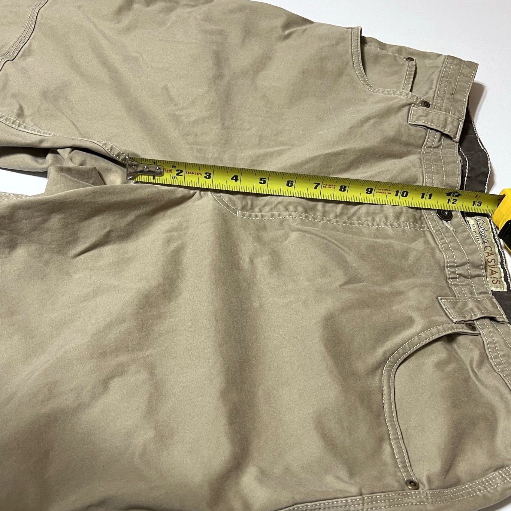 Vintage Cabela's Casuals Pants Mens 38x32 Canvas Beige Flat Front Pockets Regular Straight Outdoor Workwear 90s? Size US 38 / EU 54 - 4 Thumbnail