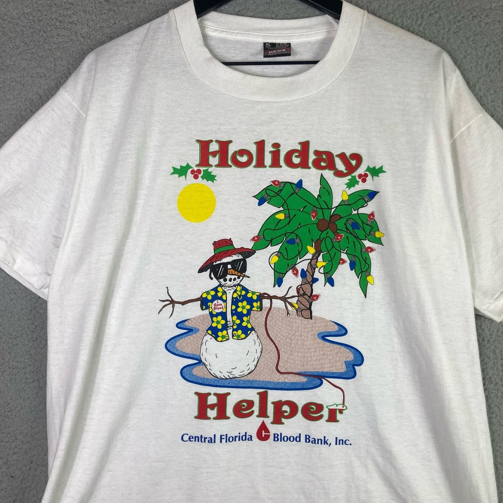 Fruit Of The Loom Blood Drive Vintage T-Shirt 90s USA Made Adult Size XL Size US XL / EU 56 / 4 - 8 Thumbnail