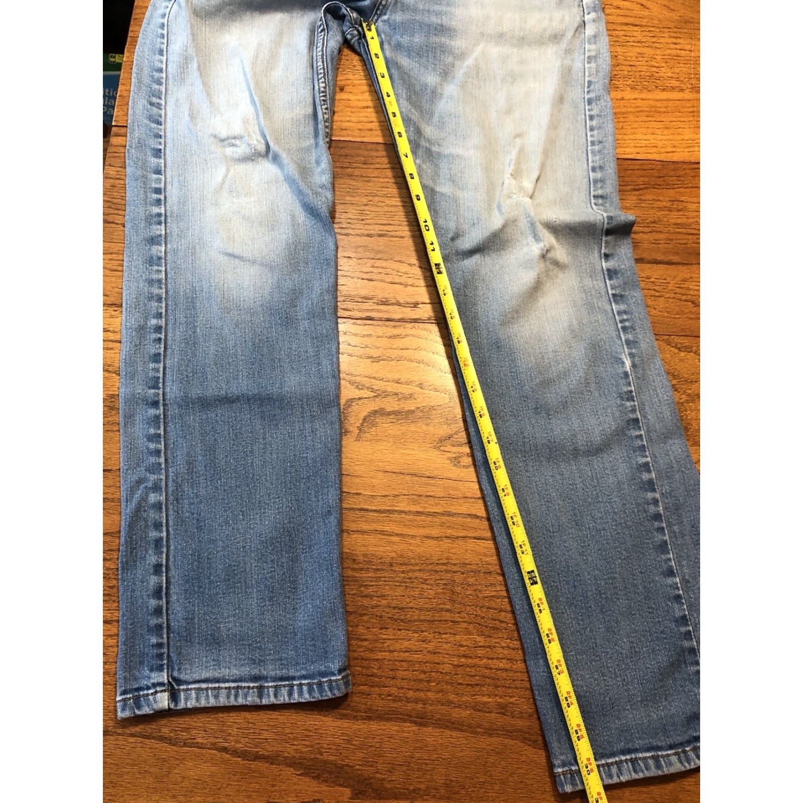 Levi's Levi's 513 Slim Straight Jeans Mens 34x32 Light Blue Denim 5-Pocket Zip Belt Loops Regular Straight Cotton Blend Classic Western 90s USA Ranch Car Size US 34 / EU 50 - 7 Thumbnail