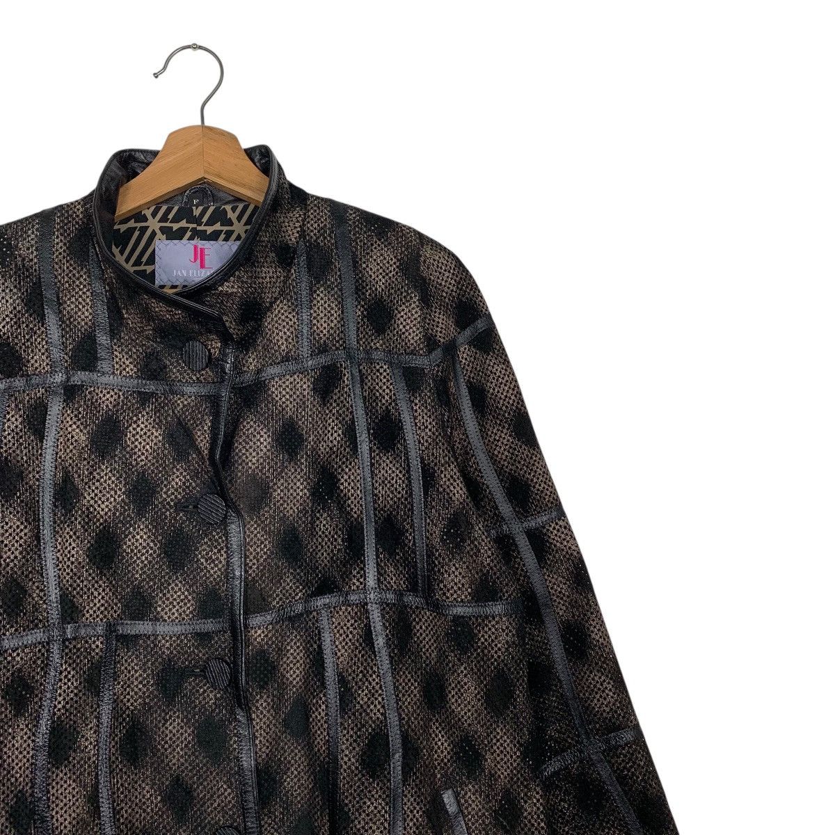 Japanese Brand Jan Elizabeth Checkered Leather Jacket Size M / US 6-8 / IT 42-44 - 5 Thumbnail