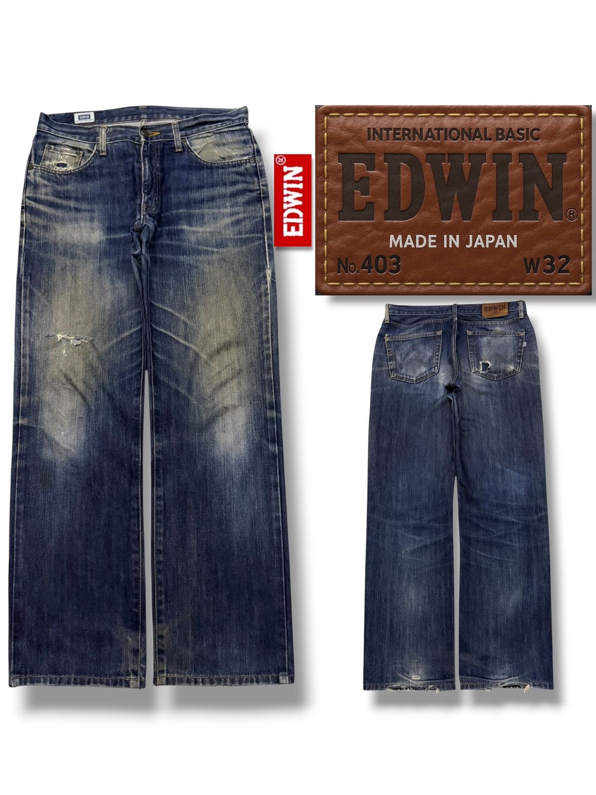 Edwin Vintage Edwin 403 Japan Denim Jeans | Vintage Straight | W32 Size US 32 / EU 48 - 1 Thumbnail