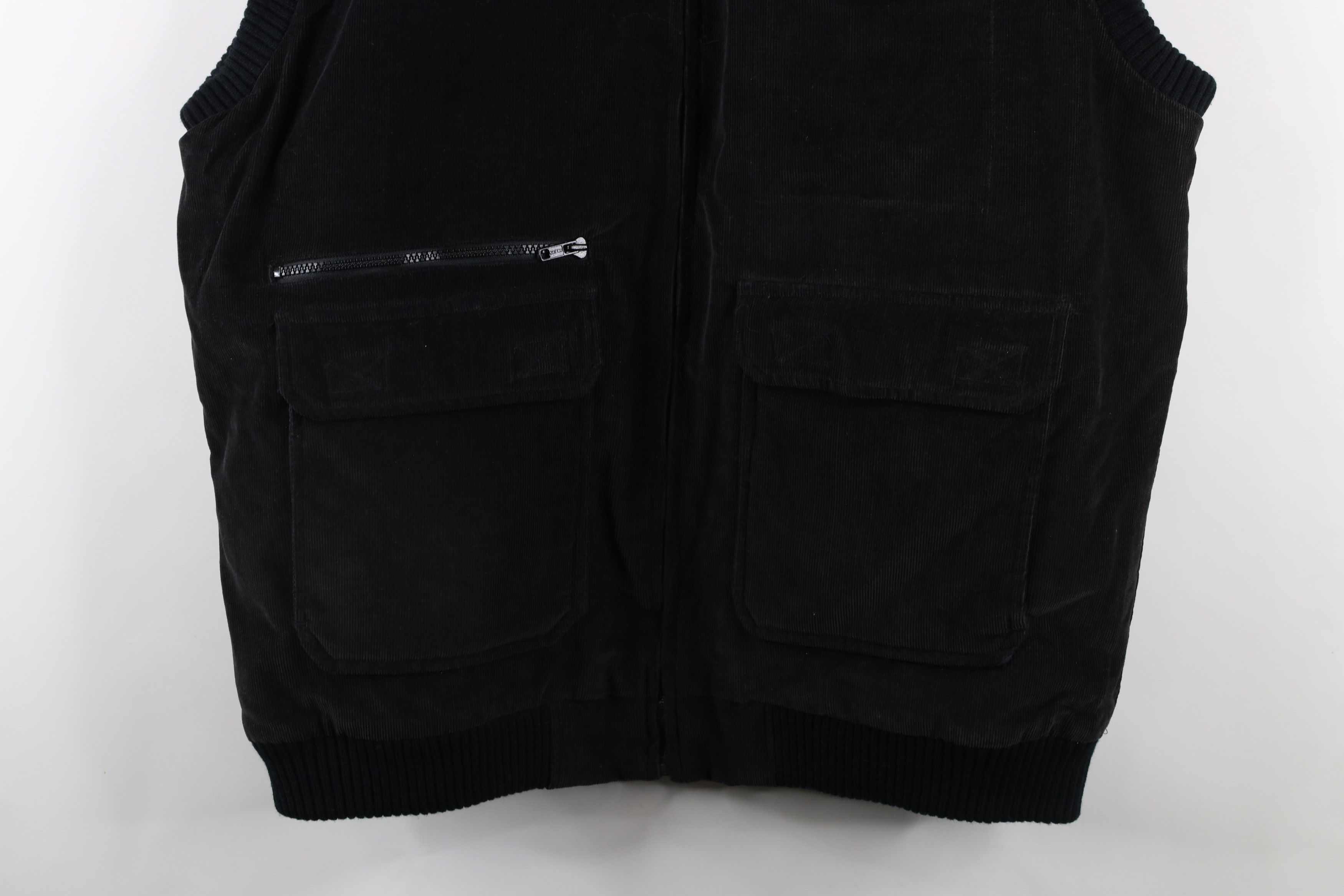 Vintage Vintage 70s Streetwear Corduroy Puffer Vest Jacket Black Size US XL / EU 56 / 4 - 3 Thumbnail