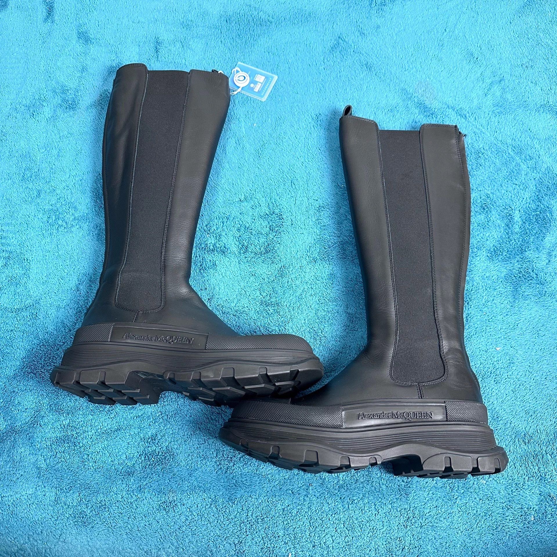 Other McQ tread slick platform knee high Chelsea boots black 39 Size US 8 / IT 38 - 2 Thumbnail