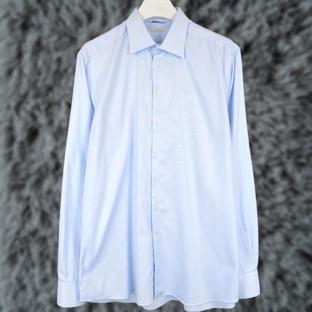 Suitsupply SUITSUPPLY Formal Shirt Men's Blue Long Sleeve Slim Fit Try On 45-7/17 3/4L Size 48R - 1 Thumbnail