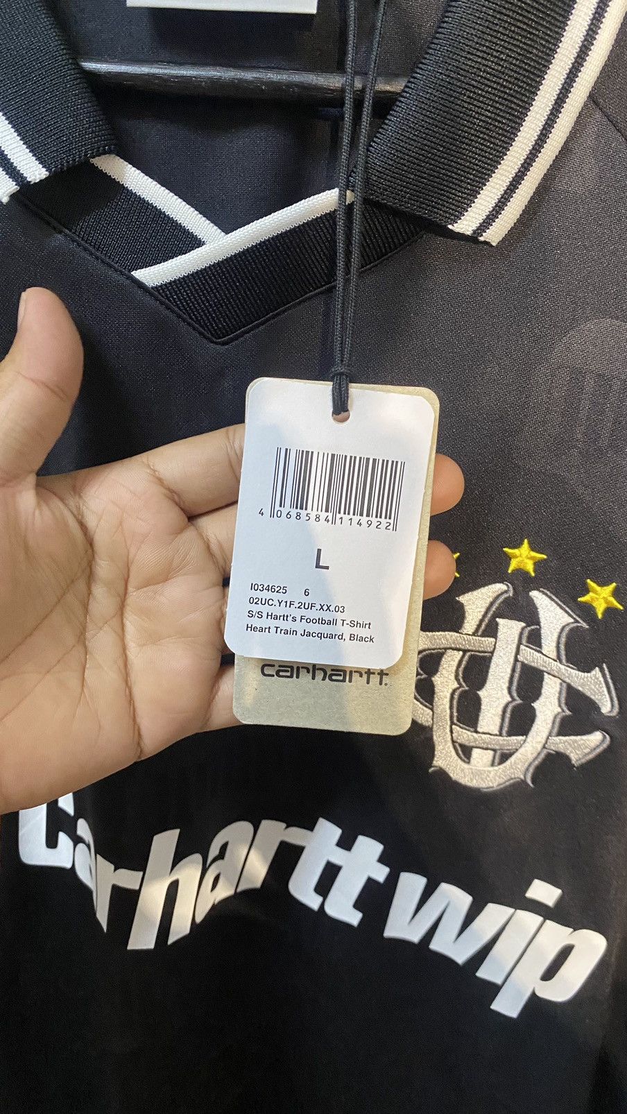Carhartt Wip × Japanese Brand BNWT CARHARTT WIP S/S HARTT'S JERSEY BLACK OVP LARGE Size US L / EU 52-54 / 3 - 8 Thumbnail