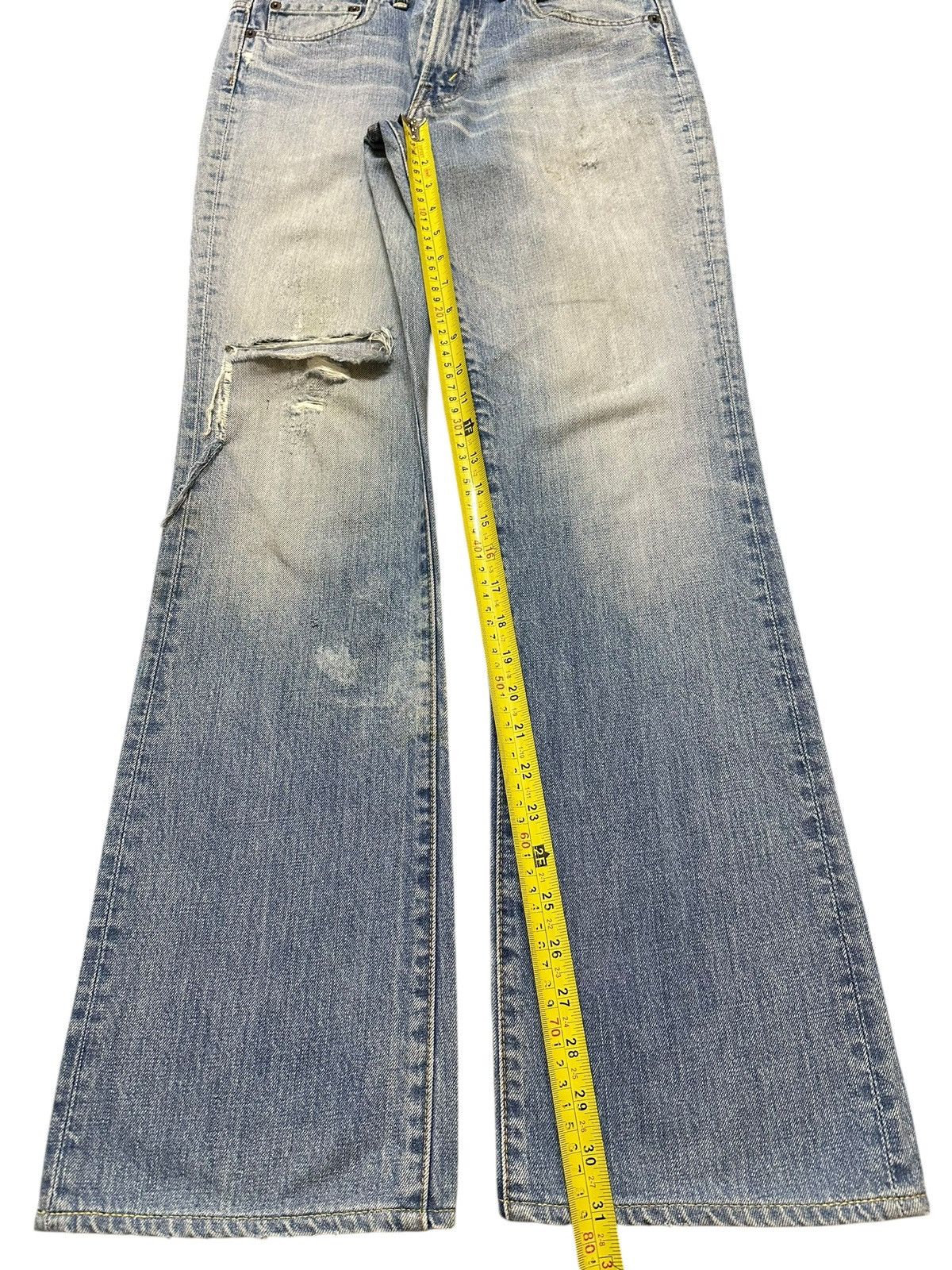 Denime Vintage Japan Denime Faded Wash Style Distress Bootcut Jeans Size US 31 - 14 Thumbnail