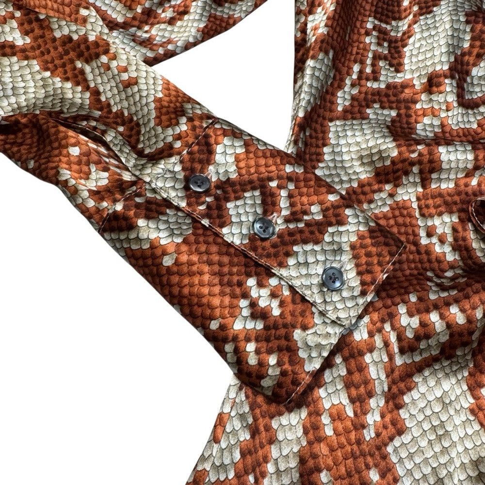 Other Gender Bias 100% Silk Snake Print Front Ruffle Blouse Size Size S / US 4 / IT 40 - 6 Thumbnail