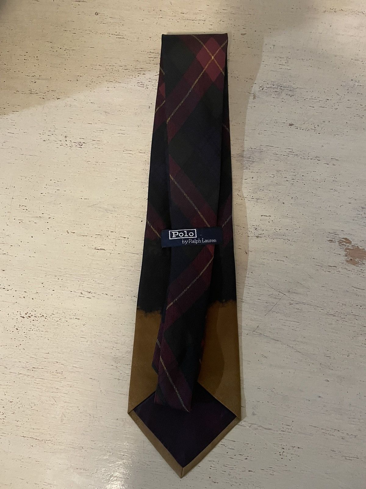 Polo Ralph Lauren × Vintage Rare Plaid-Canoe Print Silk Tie Size ONE SIZE - 5 Thumbnail