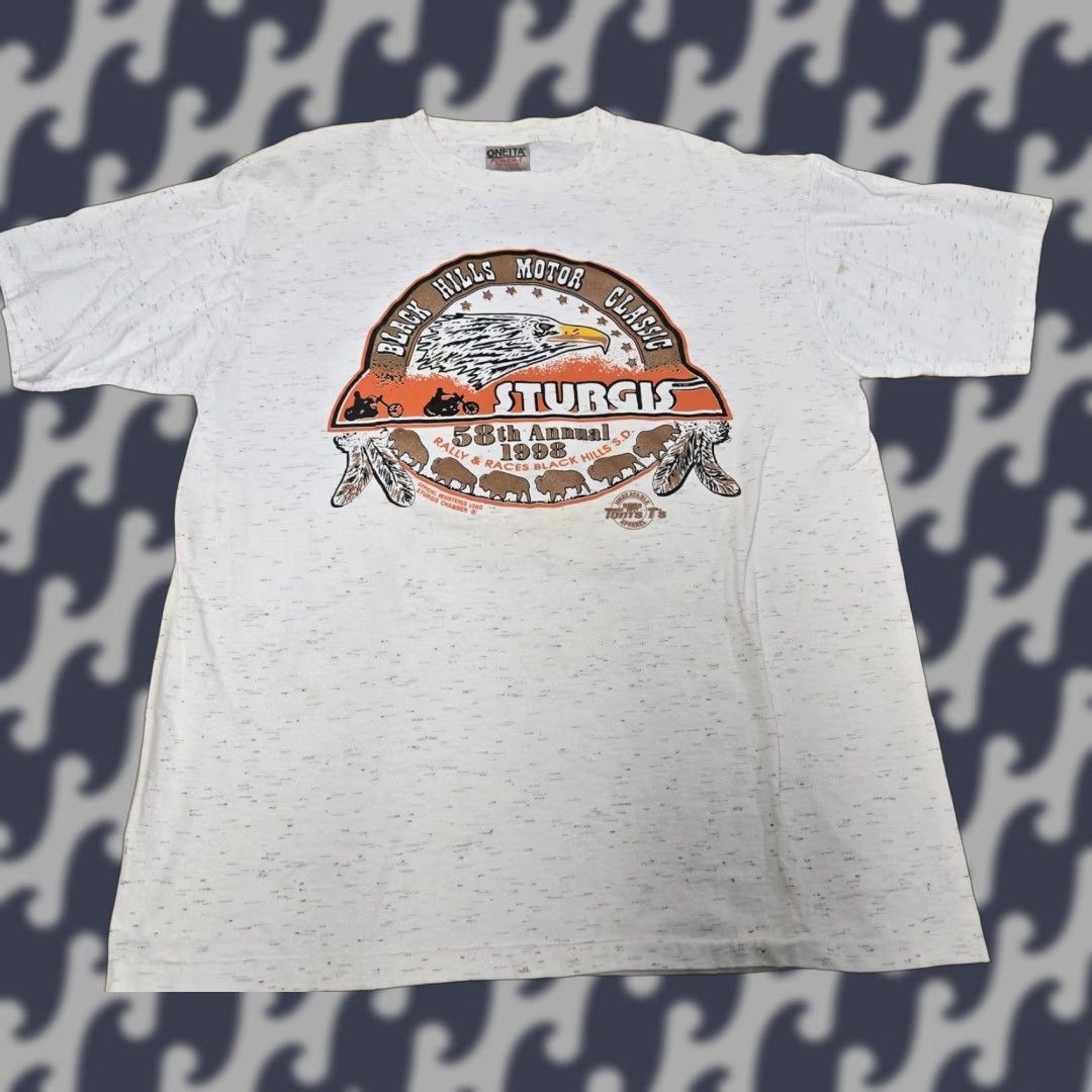 Vintage VINTAGE Sturgis Shirt Mens Large Black Hills Motorcycle Rally 1998 Oneita 90s Size US L / EU 52-54 / 3 - 1 Thumbnail
