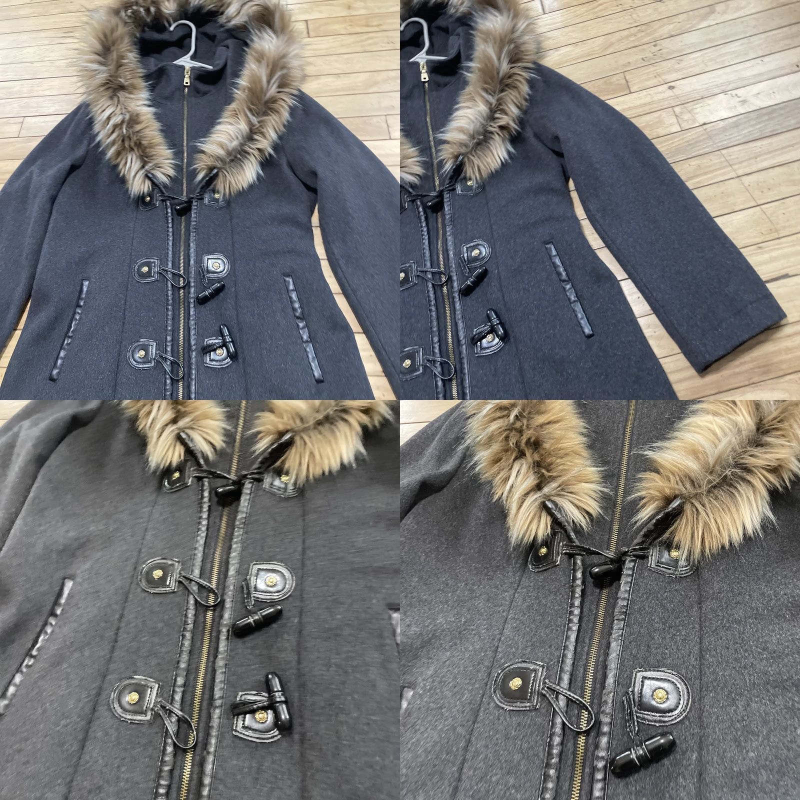 Betsey Johnson Betsey Johnson Designer Wool Coat Women L Black FauxFur Oversize Hood Toggle Y2k Coat Women L Black Oversized Hooded Wool Coat Size L / US 10 / IT 46 - 10 Thumbnail