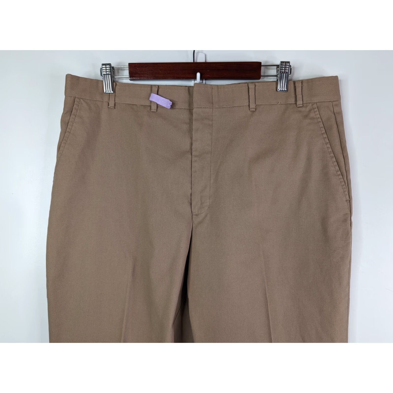 Wrangler VINTAGE Wrangler Brown Pants Men 38 Straight Front Dress Trousers USA Dress Pants Size US 38 / EU 54 - 2 Thumbnail