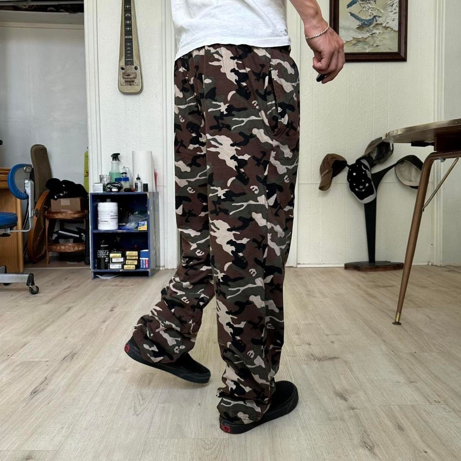 Hanes Vintage 2000s Hanes Camo Baggy PJ Pajama Pants Sweatpants Size US 34 / EU 50 - 3 Thumbnail