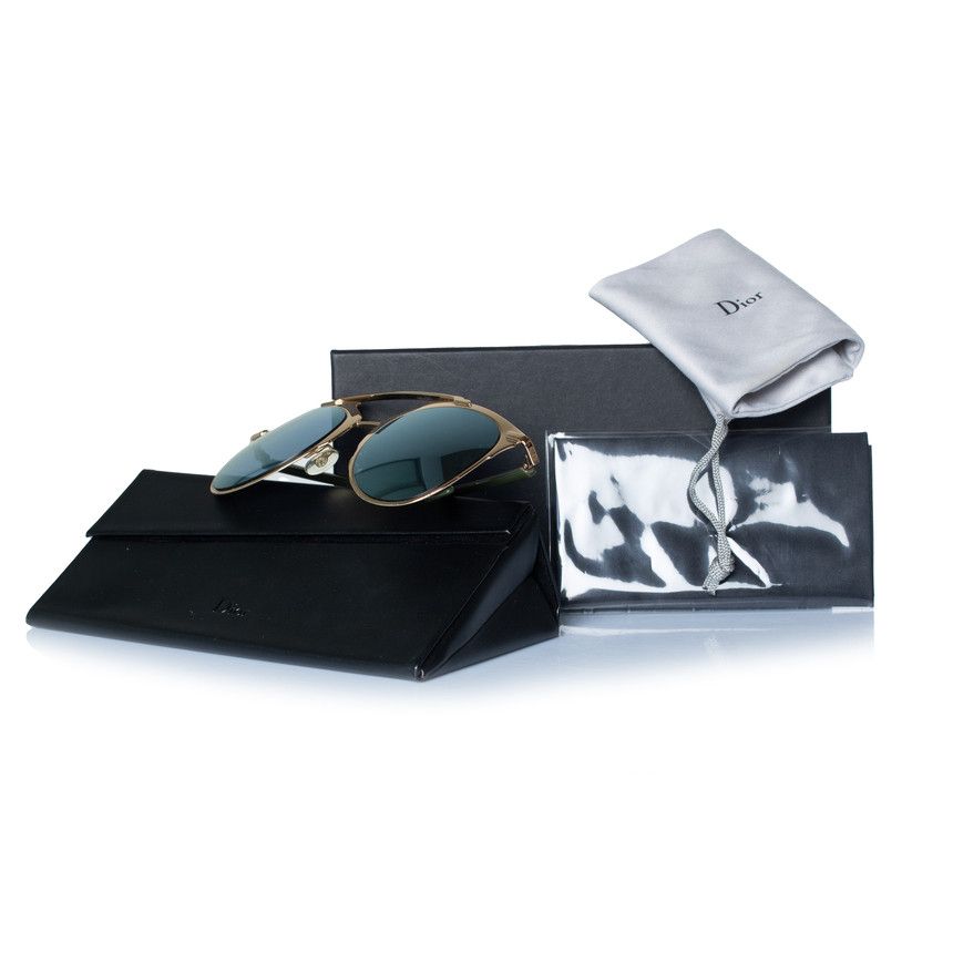 Dior Dior, reflected aviator sunglasses in gold Size ONE SIZE - 9 Thumbnail