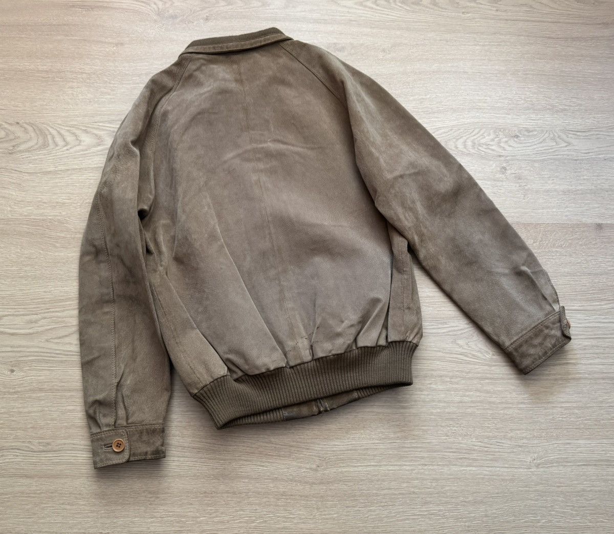 Vintage 80’e Genuine Leather Suede Full Zip Brown Jacket