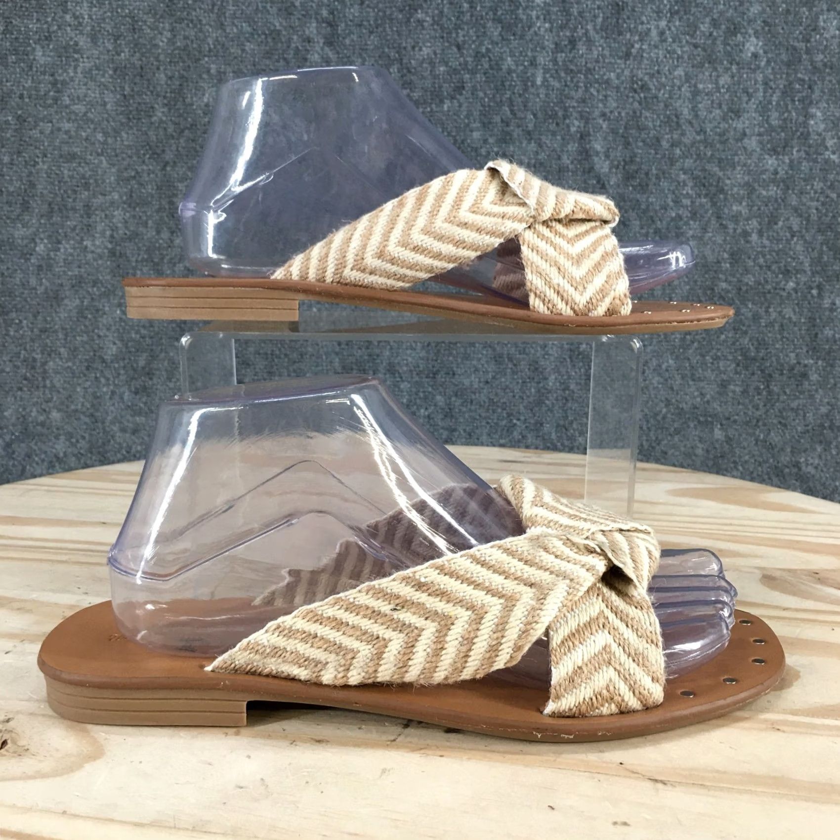 Vintage Universal Thread Sandals Womens 8 Louise Slide Tan Slip On Casual Open Toe Flats Size US 8 / IT 38 - 2 Thumbnail